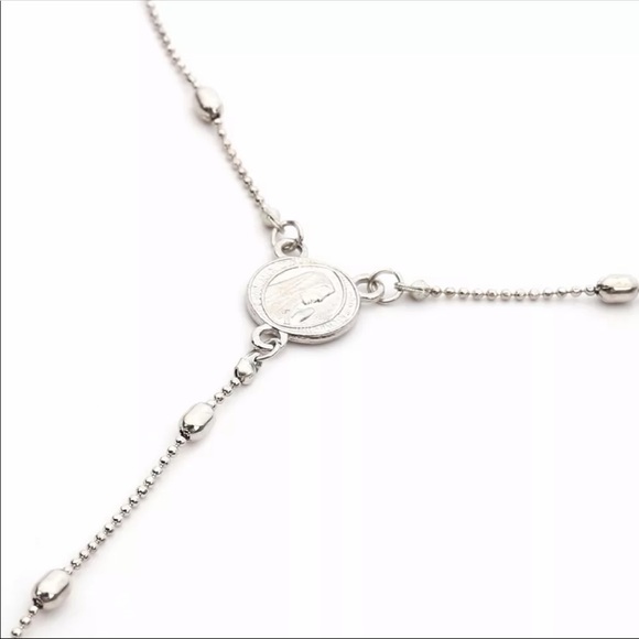 NWT Silver Cross Beaded Necklace - Picture 6 of 7